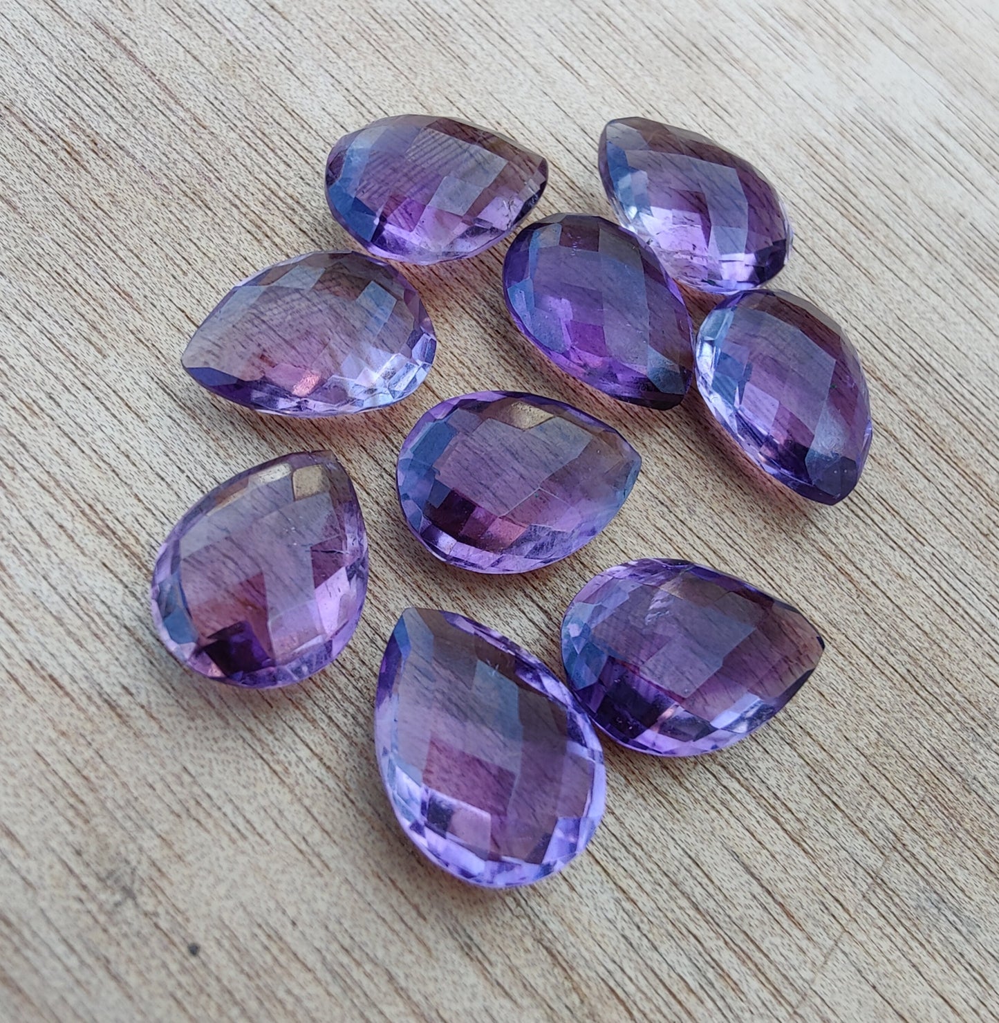 NATURAL AMETHYST BRIOLETTE CUT PEAR SHAPE CALIBRATED TEARDROP SHAPE AAA+ QUALITY GEMSTONES