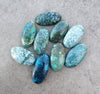 AAA+ QUALITY NATURAL TIBETAN TURQUOISE BIG OVAL SHAPE CABOCHON FLAT BACK CALIBRATED GEMSTONES, ALL SIZES AVAILABLE
