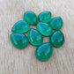 AAA+ QUALITY NATURAL GREEN ONYX PEAR SHAPE CABOCHON FLAT BACK CALIBRATED TEARDROP SHAPE GEMSTONES, ALL SIZES AVAILABLE