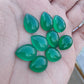 AAA+ QUALITY NATURAL GREEN ONYX PEAR SHAPE CABOCHON FLAT BACK CALIBRATED TEARDROP SHAPE GEMSTONES, ALL SIZES AVAILABLE