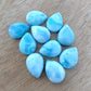 AAA+ QUALITY NATURAL LARIMAR PEAR SHAPE CABOCHON FLAT BACK CALIBRATED TEARDROP SHAPE GEMSTONES