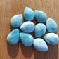 AAA+ QUALITY NATURAL LARIMAR PEAR SHAPE CABOCHON FLAT BACK CALIBRATED TEARDROP SHAPE GEMSTONES