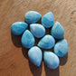 AAA+ QUALITY NATURAL LARIMAR PEAR SHAPE CABOCHON FLAT BACK CALIBRATED TEARDROP SHAPE GEMSTONES