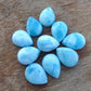 AAA+ QUALITY NATURAL LARIMAR PEAR SHAPE CABOCHON FLAT BACK CALIBRATED TEARDROP SHAPE GEMSTONES