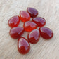 NATURAL RED ONYX TEARDROP SHAPE CABOCHON FLAT BACK CALIBRATED PEAR SHAPE GEMSTONES, ALL SIZES AVAILABLE