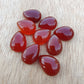NATURAL RED ONYX TEARDROP SHAPE CABOCHON FLAT BACK CALIBRATED PEAR SHAPE GEMSTONES, ALL SIZES AVAILABLE