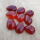 NATURAL RED ONYX TEARDROP SHAPE CABOCHON FLAT BACK CALIBRATED PEAR SHAPE GEMSTONES, ALL SIZES AVAILABLE