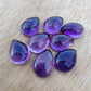 AAA+ QUALITY NATURAL AMETHYST PEAR SHAPE CABOCHON FLAT BACK CALIBRATED TEARDROP SHAPE GEMSTONES, ALL SIZES AVAILABLE