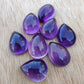 AAA+ QUALITY NATURAL AMETHYST PEAR SHAPE CABOCHON FLAT BACK CALIBRATED TEARDROP SHAPE GEMSTONES, ALL SIZES AVAILABLE