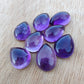 AAA+ QUALITY NATURAL AMETHYST PEAR SHAPE CABOCHON FLAT BACK CALIBRATED TEARDROP SHAPE GEMSTONES, ALL SIZES AVAILABLE