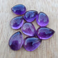 AAA+ QUALITY NATURAL AMETHYST PEAR SHAPE CABOCHON FLAT BACK CALIBRATED TEARDROP SHAPE GEMSTONES, ALL SIZES AVAILABLE