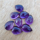 AAA+ QUALITY NATURAL AMETHYST PEAR SHAPE CABOCHON FLAT BACK CALIBRATED TEARDROP SHAPE GEMSTONES, ALL SIZES AVAILABLE