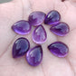 AAA+ QUALITY NATURAL AMETHYST PEAR SHAPE CABOCHON FLAT BACK CALIBRATED TEARDROP SHAPE GEMSTONES, ALL SIZES AVAILABLE