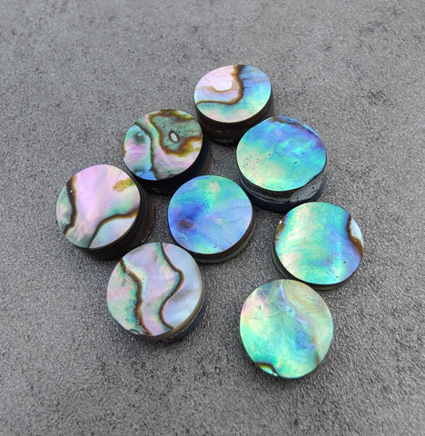 AAA+ QUALITY NATURAL ABALONE SHELL ROUND SHAPE CABOCHON FLAT BACK CALIBRATED WHOLESALE GEMSTONES, ALL SIZES AVAILABLE