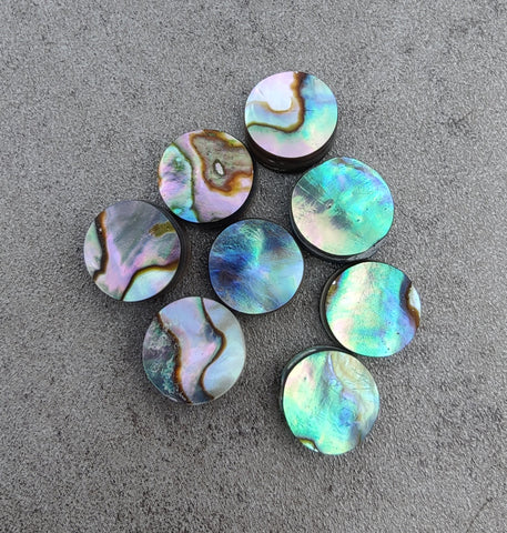 AAA+ QUALITY NATURAL ABALONE SHELL ROUND SHAPE CABOCHON FLAT BACK CALIBRATED WHOLESALE GEMSTONES, ALL SIZES AVAILABLE