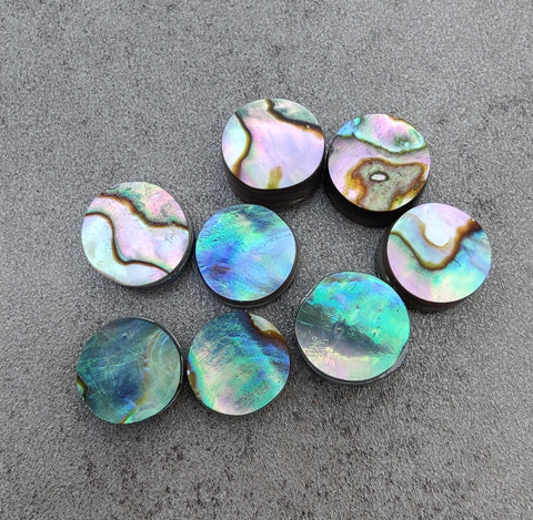 AAA+ QUALITY NATURAL ABALONE SHELL ROUND SHAPE CABOCHON FLAT BACK CALIBRATED WHOLESALE GEMSTONES, ALL SIZES AVAILABLE