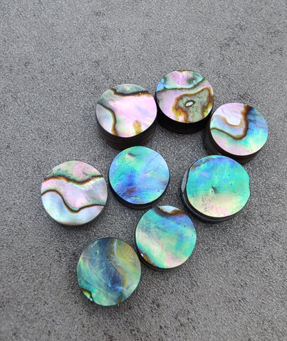 AAA+ QUALITY NATURAL ABALONE SHELL ROUND SHAPE CABOCHON FLAT BACK CALIBRATED WHOLESALE GEMSTONES, ALL SIZES AVAILABLE