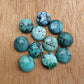 AAA+ QUALITY NATURAL TIBETAN TURQUOISE ROUND SHAPE CABOCHON FLAT BACK CALIBRATED GEMSTONES, ALL SIZES AVAILABLE