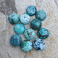AAA+ QUALITY NATURAL TIBETAN TURQUOISE ROUND SHAPE CABOCHON FLAT BACK CALIBRATED GEMSTONES, ALL SIZES AVAILABLE