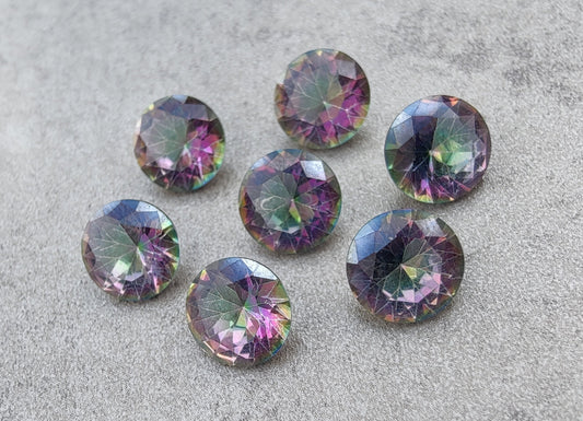 NATURAL MYSTIC QUARTZ ROUND SHAPE FACETED CUT CALIBRATED TOP GRADE GEMSTONES