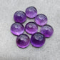 NATURAL AMETHYST ROUND SHAPE CABOCHON FLAT BACK AAA+ QUALITY CALIBRATED GEMSTONES, ALL SIZES AVAILABLE