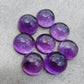 NATURAL AMETHYST ROUND SHAPE CABOCHON FLAT BACK AAA+ QUALITY CALIBRATED GEMSTONES, ALL SIZES AVAILABLE