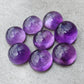 NATURAL AMETHYST ROUND SHAPE CABOCHON FLAT BACK AAA+ QUALITY CALIBRATED GEMSTONES, ALL SIZES AVAILABLE