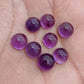 NATURAL AMETHYST ROUND SHAPE CABOCHON FLAT BACK AAA+ QUALITY CALIBRATED GEMSTONES, ALL SIZES AVAILABLE