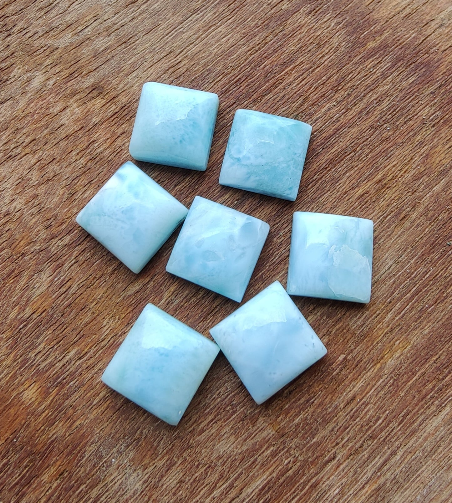 AAA+ QUALITY NATURAL LARIMAR SQUARE SHAPE CABOCHON FLAT BACK CALIBRATED GEMSTONES, CUSTOM SIZES AVAILABLE