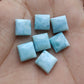AAA+ QUALITY NATURAL LARIMAR SQUARE SHAPE CABOCHON FLAT BACK CALIBRATED GEMSTONES, CUSTOM SIZES AVAILABLE