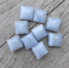 AAA+ QUALITY NATURAL BLUE LACE AGATE SQUARE SHAPE CABOCHON FLAT BACK CALIBRATED GEMSTONES, ALL SIZES AVAILABLE