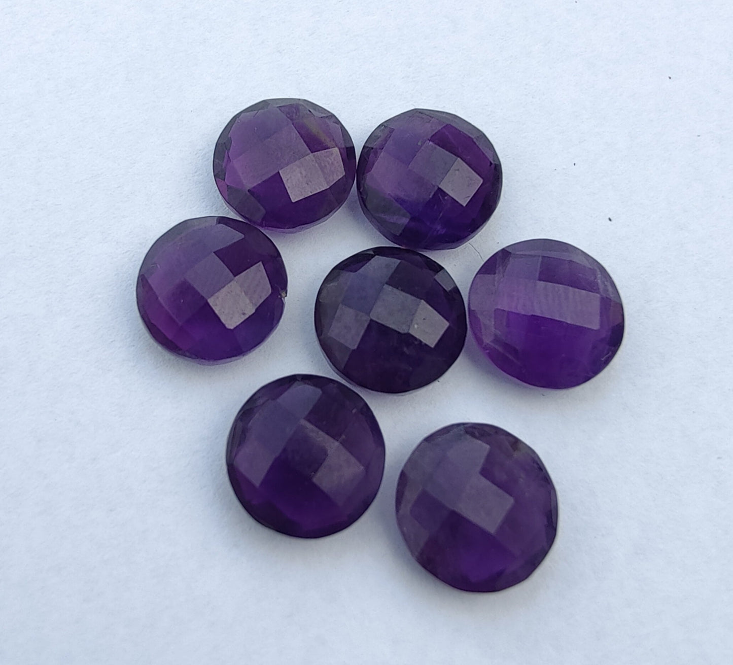 NATURAL AMETHYST ROUND SHAPE BRIOLETTE CUT TOP QUALITY CALIBRATED WHOLESALE GEMSTONES