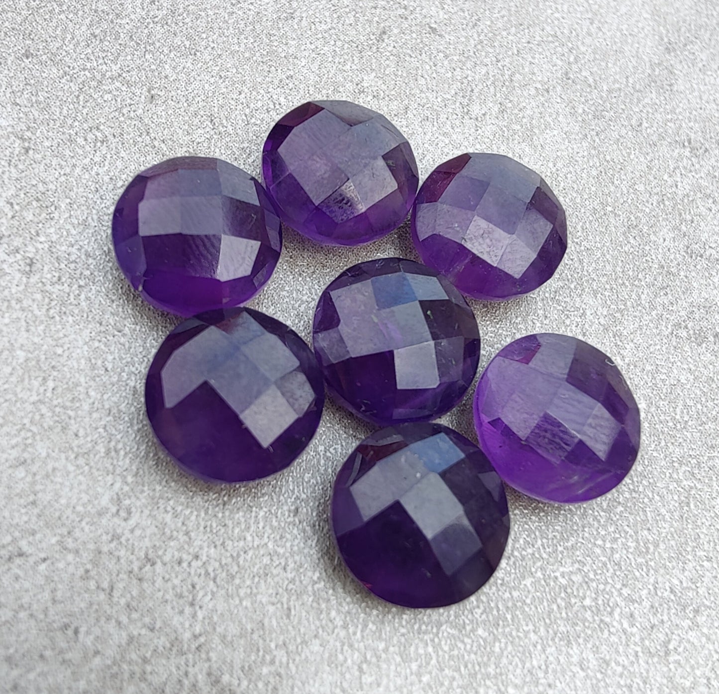 NATURAL AMETHYST ROUND SHAPE BRIOLETTE CUT TOP QUALITY CALIBRATED WHOLESALE GEMSTONES