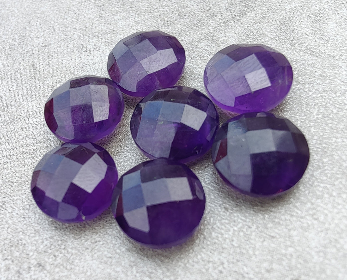 NATURAL AMETHYST ROUND SHAPE BRIOLETTE CUT TOP QUALITY CALIBRATED WHOLESALE GEMSTONES