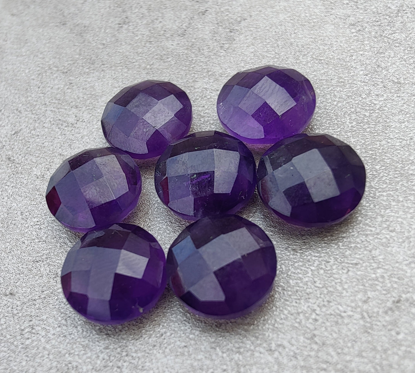 NATURAL AMETHYST ROUND SHAPE BRIOLETTE CUT TOP QUALITY CALIBRATED WHOLESALE GEMSTONES