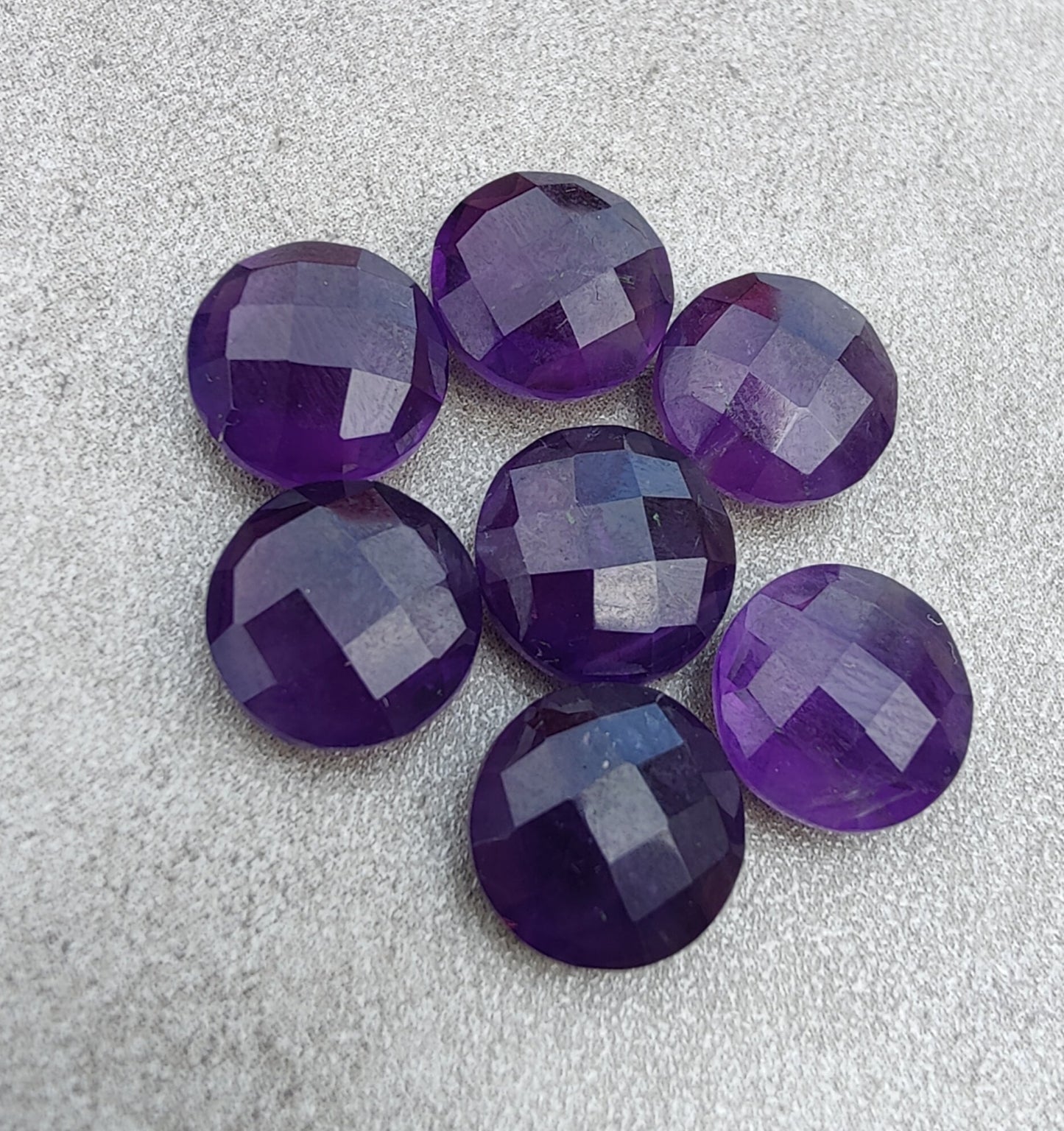 NATURAL AMETHYST ROUND SHAPE BRIOLETTE CUT TOP QUALITY CALIBRATED WHOLESALE GEMSTONES