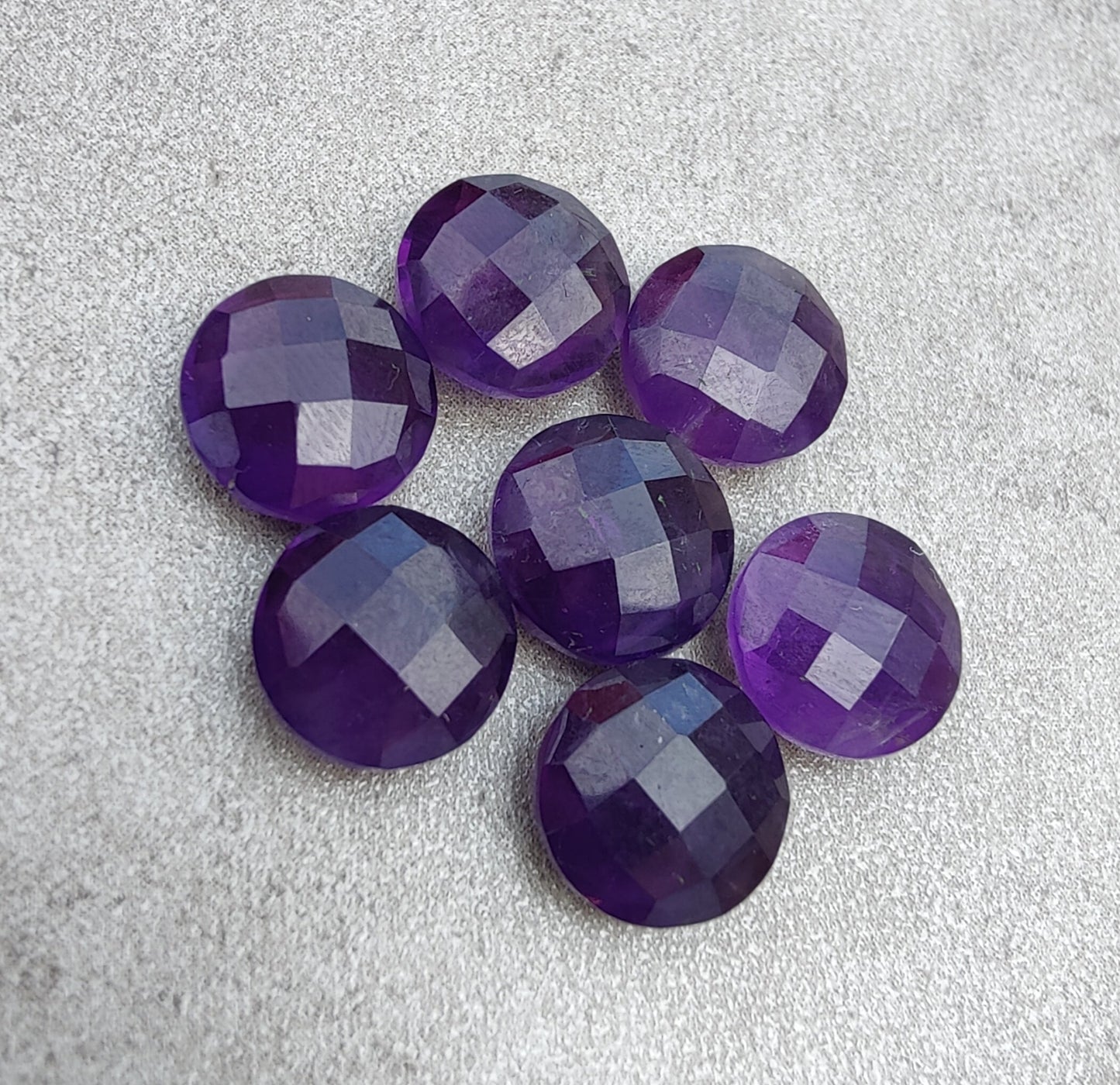 NATURAL AMETHYST ROUND SHAPE BRIOLETTE CUT TOP QUALITY CALIBRATED WHOLESALE GEMSTONES