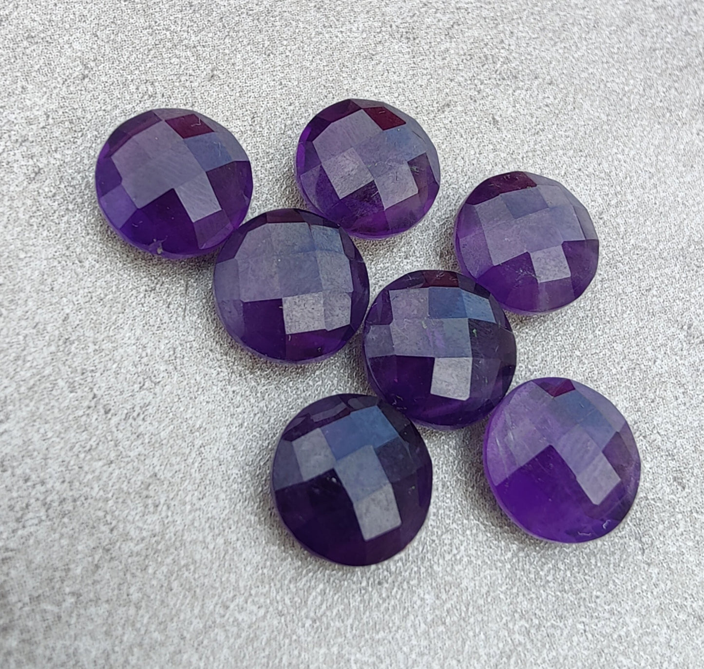 NATURAL AMETHYST ROUND SHAPE BRIOLETTE CUT TOP QUALITY CALIBRATED WHOLESALE GEMSTONES