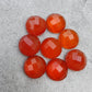 NATURAL CARNELIAN ROUND SHAPE ROSE CUT FLAT BACK CALIBRATED GEMSTONES, ALL SIZES AVAILABLE