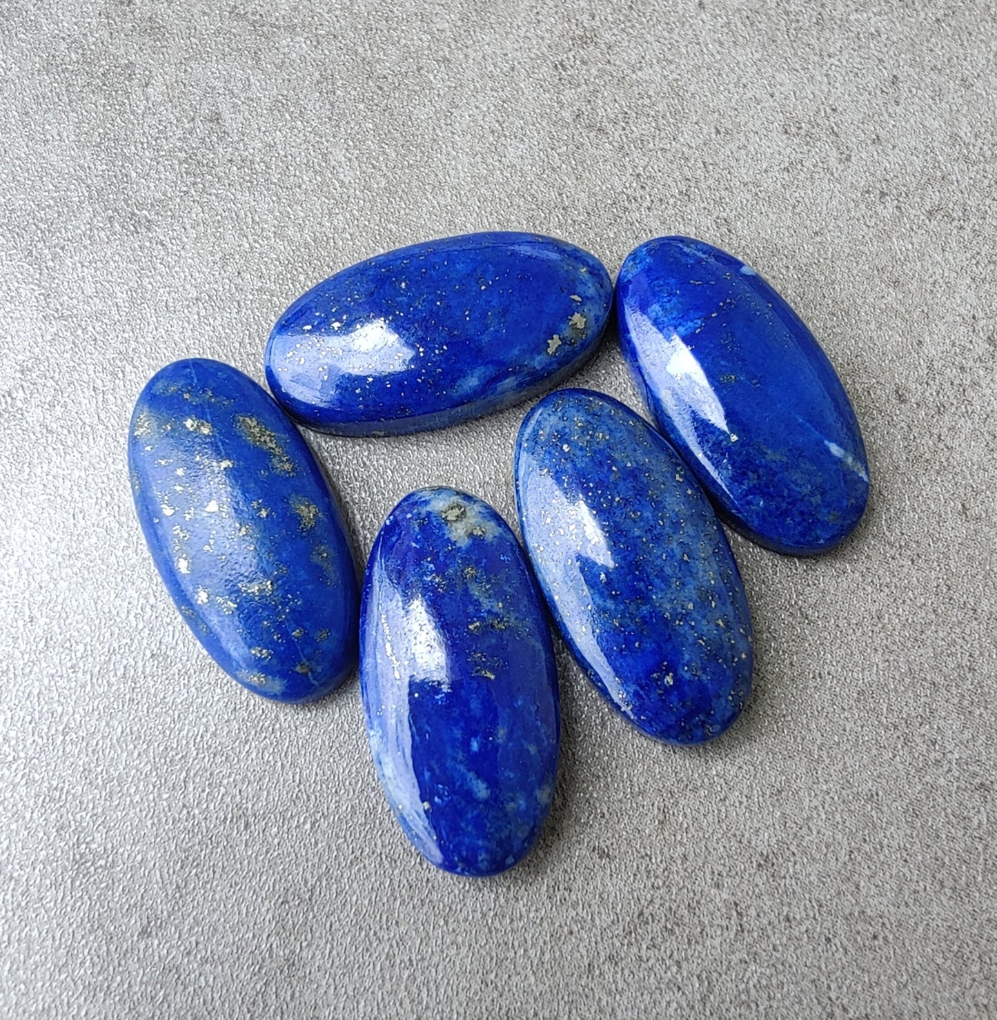 NATURAL LAPIS LAZULI BIG OVAL SHAPE CABOCHON FLAT BACK CALIBRATED GEMSTONES, ALL SIZES AVAILABLE