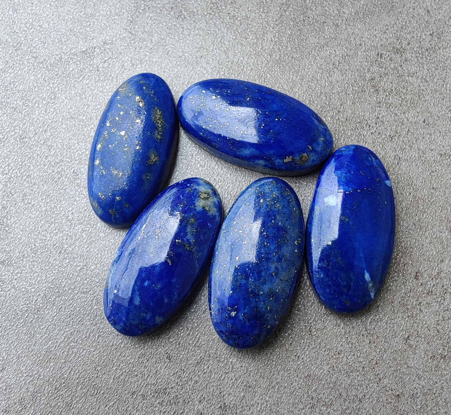NATURAL LAPIS LAZULI BIG OVAL SHAPE CABOCHON FLAT BACK CALIBRATED GEMSTONES, ALL SIZES AVAILABLE