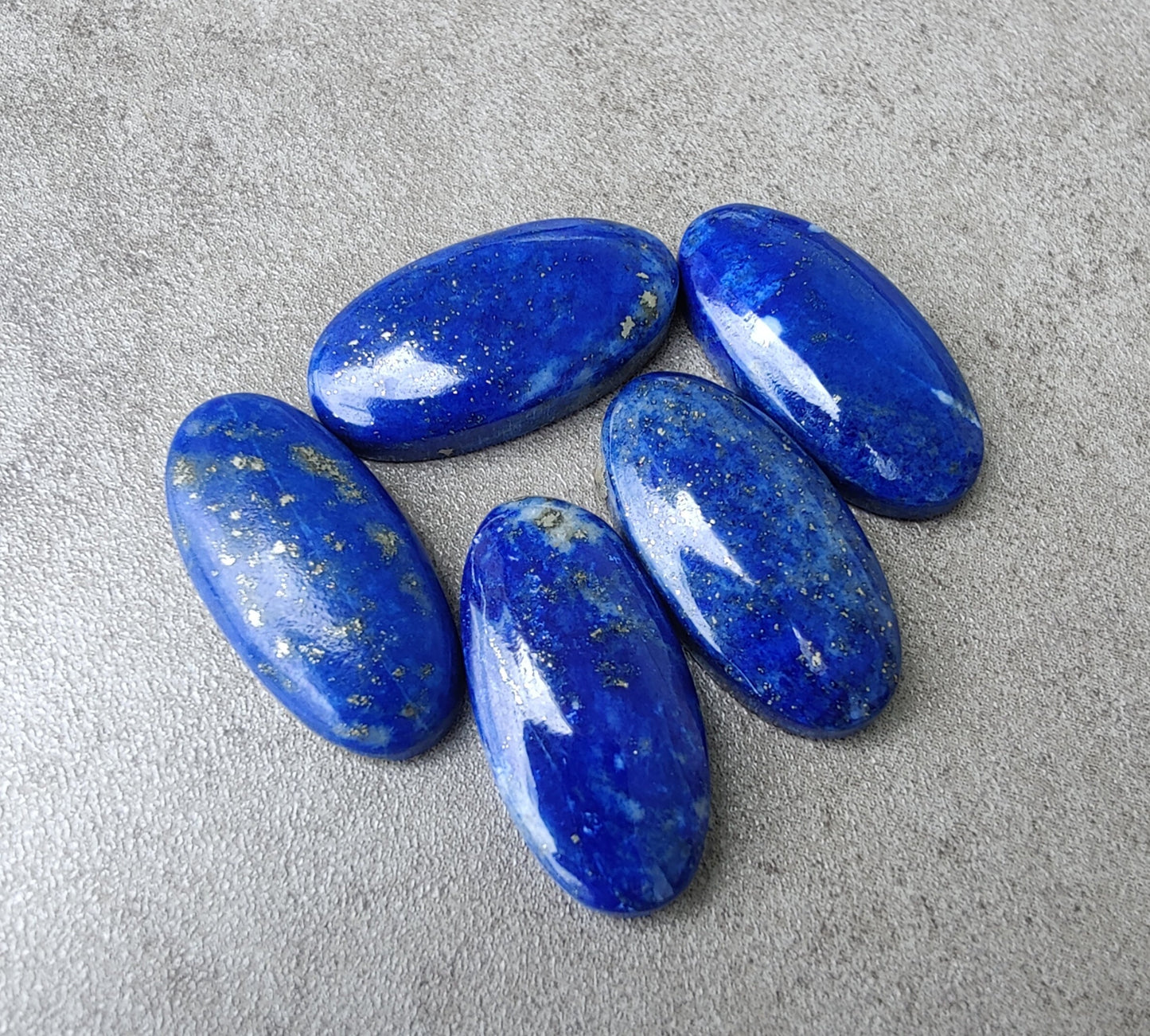 NATURAL LAPIS LAZULI BIG OVAL SHAPE CABOCHON FLAT BACK CALIBRATED GEMSTONES, ALL SIZES AVAILABLE