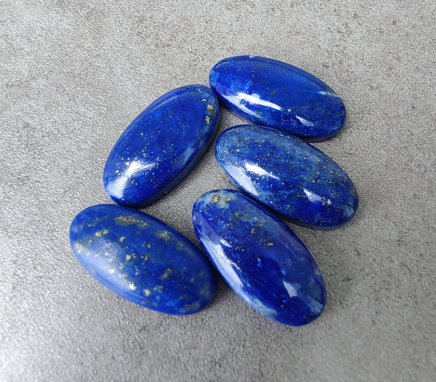 NATURAL LAPIS LAZULI BIG OVAL SHAPE CABOCHON FLAT BACK CALIBRATED GEMSTONES, ALL SIZES AVAILABLE
