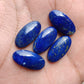 NATURAL LAPIS LAZULI BIG OVAL SHAPE CABOCHON FLAT BACK CALIBRATED GEMSTONES, ALL SIZES AVAILABLE