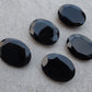 AAA+ Quality Natural Black Onyx Oval Shape Faceted Cut Flat Back Wholesale Calibrated Gemstones, All Sizes Available