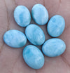 AAA+ QUALITY NATURAL LARIMAR OVAL SHAPE CABOCHON FLAT BACK CALIBRATED WHOLESALE GEMSTONES, ALL SIZES AVAILABLE