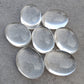 TOP QUALITY NATURAL CRYSTAL QUARTZ OVAL SHAPE CABOCHON FLAT BACK CALIBRATED GEMSTONES, ALL SIZES AVAILABLE
