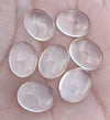 TOP QUALITY NATURAL CRYSTAL QUARTZ OVAL SHAPE CABOCHON FLAT BACK CALIBRATED GEMSTONES, ALL SIZES AVAILABLE