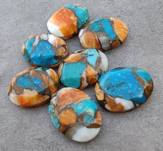 AAA+ QUALITY NATURAL OYSTER TURQUOISE OVAL SHAPE FACETED CUT FLAT BACK CALIBRATED WHOLESALE GEMSTONES, ALL SIZES AVAILABLE