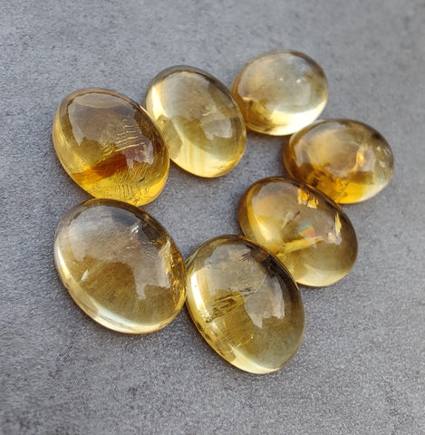 Natural Citrine Oval Shape Cabochon Flat Back Calibrated AAA+ Quality Wholesale Gemstones, Custom Sizes Available